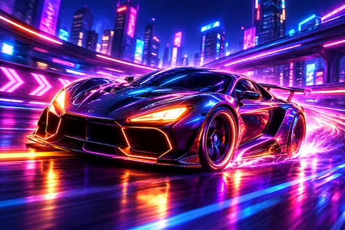 Neon Racer game art